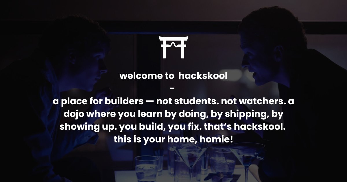 samarth37065137's tweet image. do you miss buildspace?

we got you

nights and weekends is back but at a new place :3

i’m building a new kind of launchpad like buildspace but way better— one that’s sharper, deeper, and even more builder-obsessed.

apply - hackskool.com

#buildspace #nightsandweekend