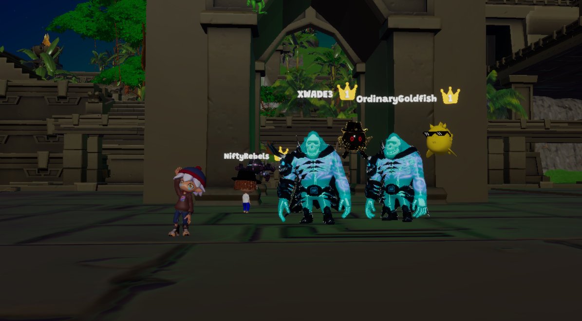Gvido15's tweet image. GLT from @FeatherFrogs game night in @Nifty_Island ! 🏝️
Jump in for some cool games and awesome prizes! 🏆😍