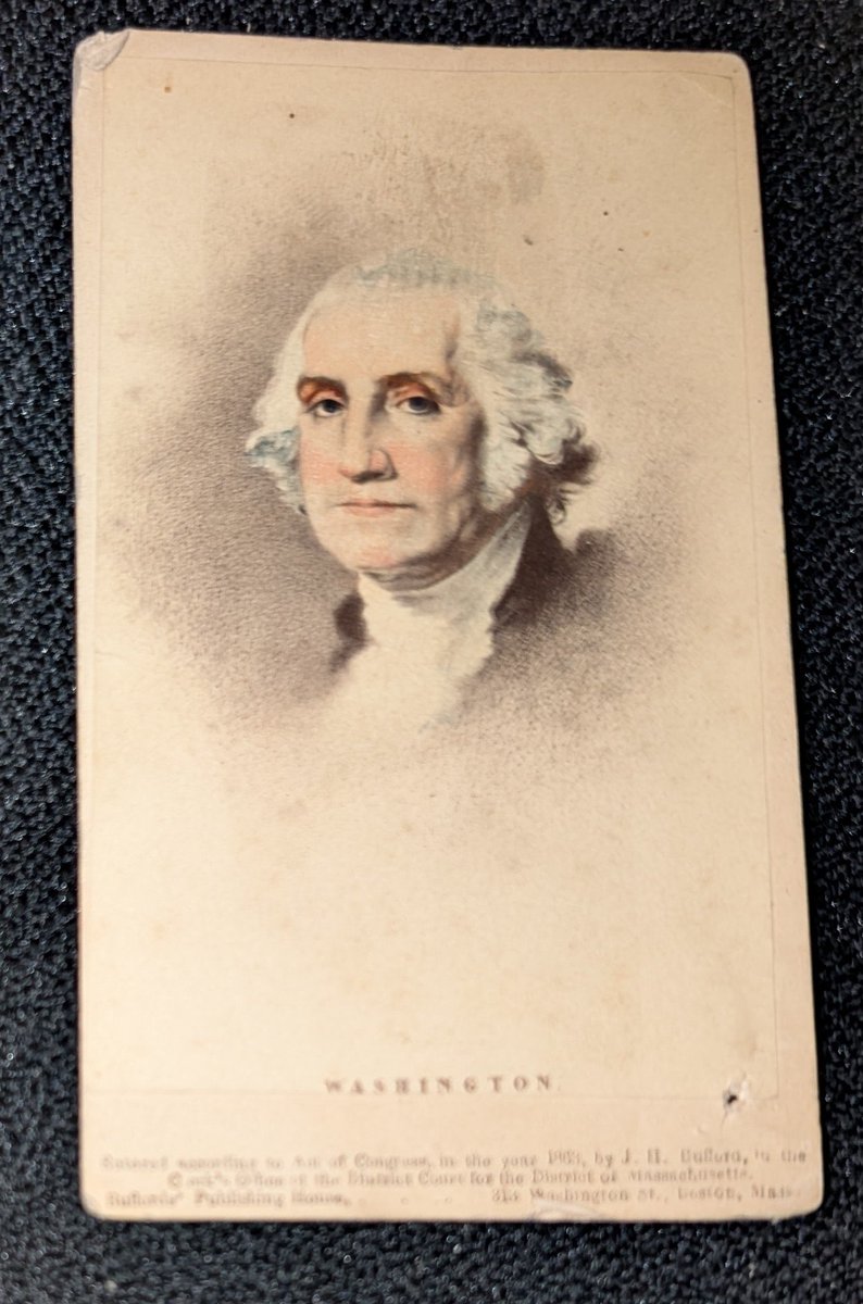 CardsThings's tweet image. Last one up!
1860s George Washington CDV in color
$50
Has a hole innit
See pinned for rules/ shipping
#CardsThingsStax