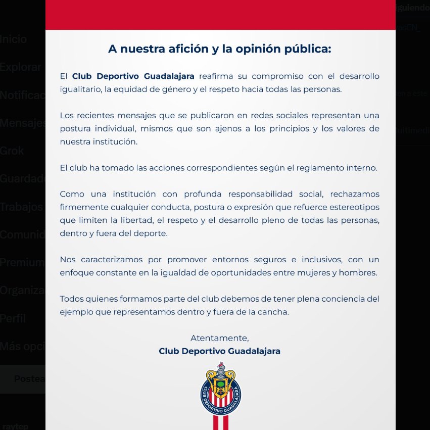 raytep's tweet image. Aplastan a Chicharito.
-Femexfut, Chivas y Puma (patrocinador del Guadalajara) lamentan las declaraciones misóginas de Hernández
-La Federación anuncia multa y apercibimiento
-El club revisa el caso y lo sancionará
-Puma le retirará patrocinio
Puras cosas "chingonas"
#Chicharito