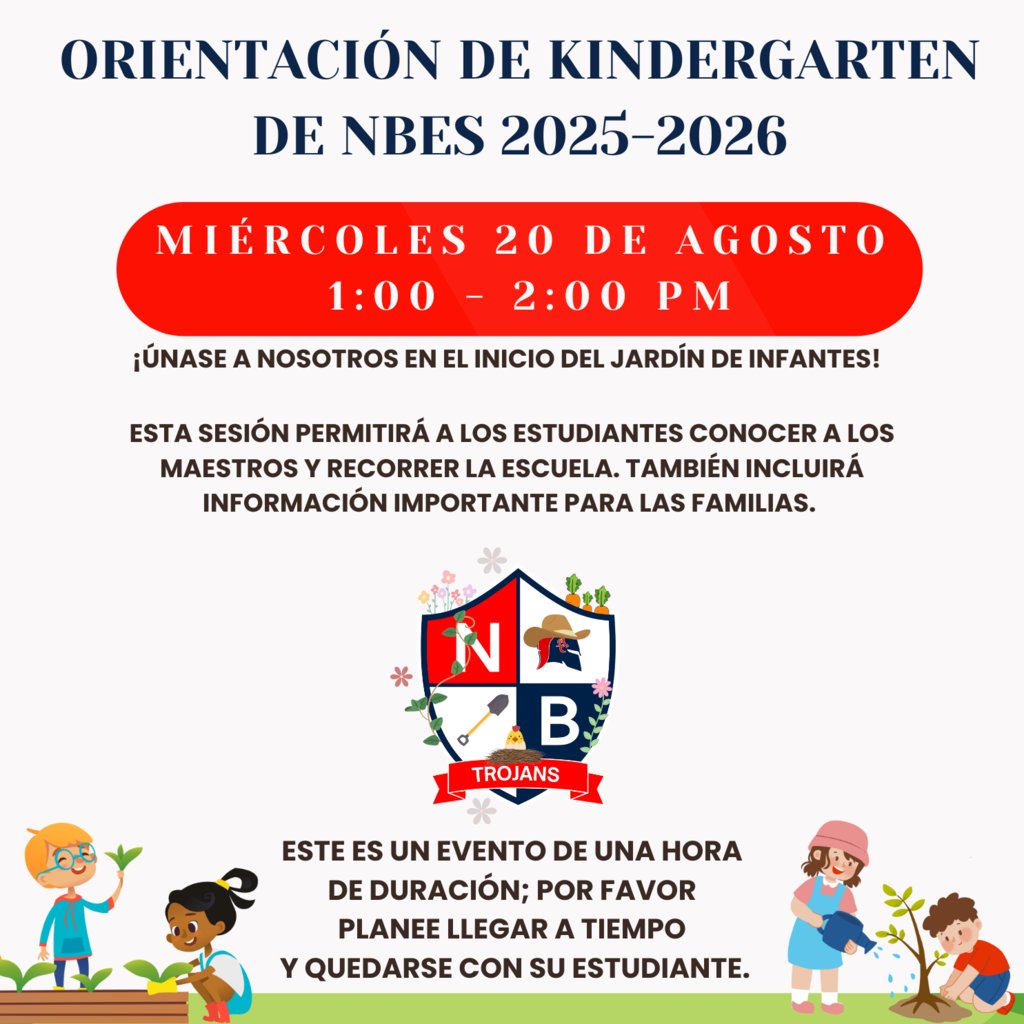 Please see below for details on Kindergarten Orientation at North Brooks Elementary School.