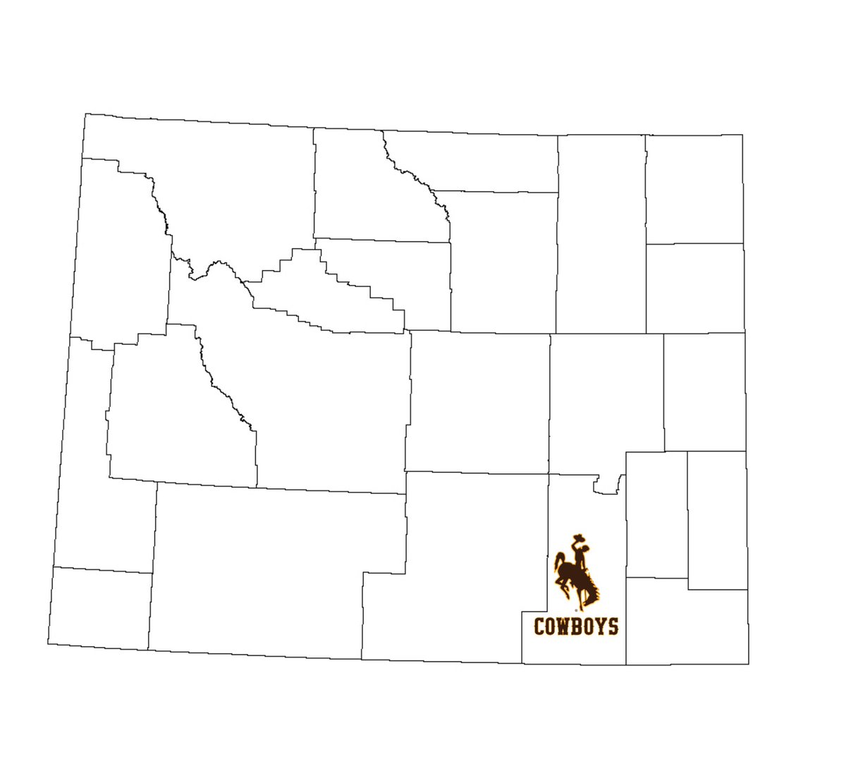 WCCSG_'s tweet image. College football teams by county Wyoming.🏈
This one is my favorite! 😂