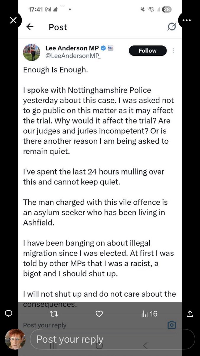 This cannot continue.
 Lee Andersonis breaking the sub judice rule.
Please complain to:
Your MP
Or The Cabinet Office
Or Parlt Commissioner for Standards.
Use these photos.