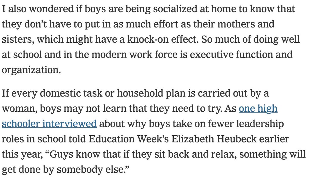 Anyone speculating that we'd have better marriages, fewer boys struggling in school, etc if men just did more housework/childcare needs to actually address that dads are doing more now than they ever have. 

nytimes.com/2025/07/23/opi…