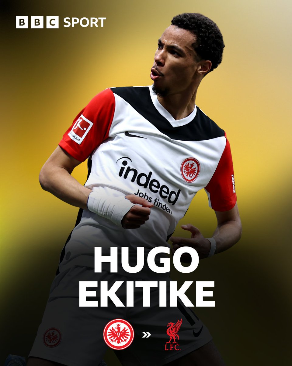 🤝 Done deal

🔴 #LFC have reached an agreement to sign Hugo Ekitike from #SGE on a six-year-contract for an initial £69m, with the deal potentially rising to £79m

⚽️ The 23-year-old scored 22 goals and provided 12 assists in 48 games across all competitions for Frankfurt last