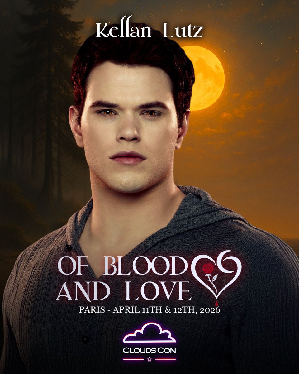 CloudsCon's tweet image. #OBAL #OfBloodAndLove 🌹

Nous sommes très heureux de vous annoncer la venue de KELLAN LUTZ pour la OF BLOOD AND LOVE à Paris ! 🌹

🗓️ 11-12 Avril 2026 
📍Paris, FRANCE 🇫🇷
-------
We are so thrilled to announce that KELLAN LUTZ is our 2nd guest for our #OfBloodAndLove convention…