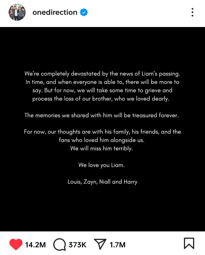 suefroog's tweet image. the fact that this is the last post in the one direction instagram account, the fact that they had not published since 2020 and the last year... 🙁