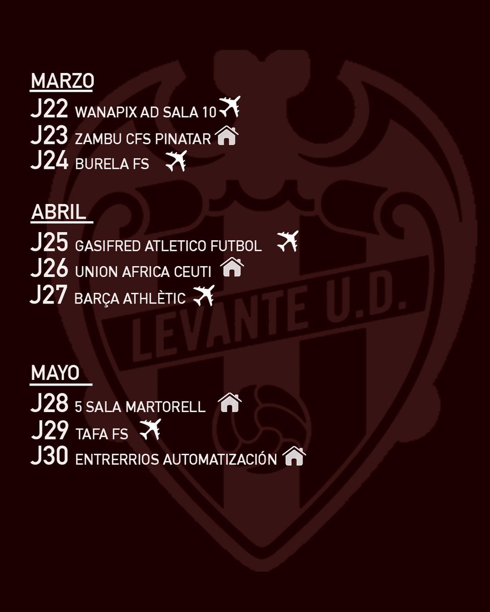 ¡Ya tenemos calendario!
Tras las modificaciones más recientes relacionadas con la renuncia de Industrias Santa Coloma B y el ascenso de Alzira, Avanza Jaén asume la posición de Industrias y Unión África Ceutí ocupa la posición de Alzira.
Así que así quedan las 30 jornadas de liga