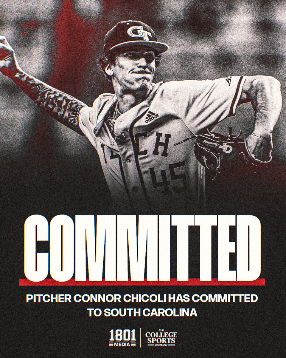 1801MediaCo's tweet image. WELCOME HOME @ConnorChicoli! 😤🔥
The Gamecocks pick up a commitment from the transfer RHP from Raleigh, N.C. 🐔🤙