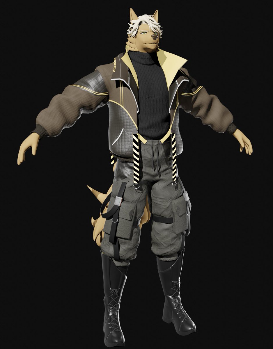 octo_poosi's tweet image. Finished the model except for the fur texture which i forgot to save but this is good enough