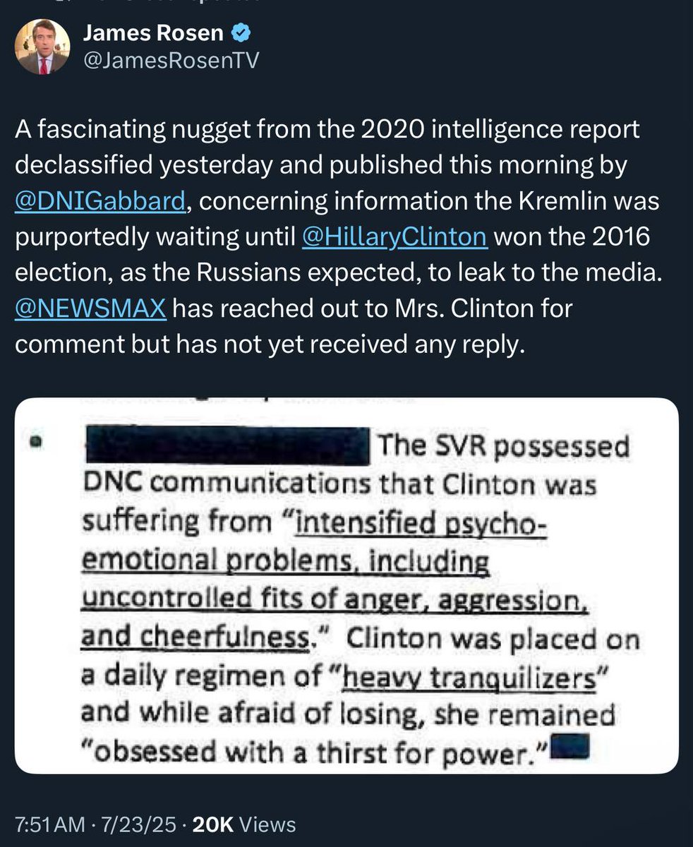 texan_maga's tweet image. .@HillaryClinton has "intensified psycho-emotional problems, including fits of uncontrolled anger, aggression, and cheerfulness" and has been placed on a "daily regimen of heavy tranquilizers".
🤣🤣🤣😭😭😭🤣🤣😭😭
Hey, tell us something we don't know. Now, Rotten is on paper as…