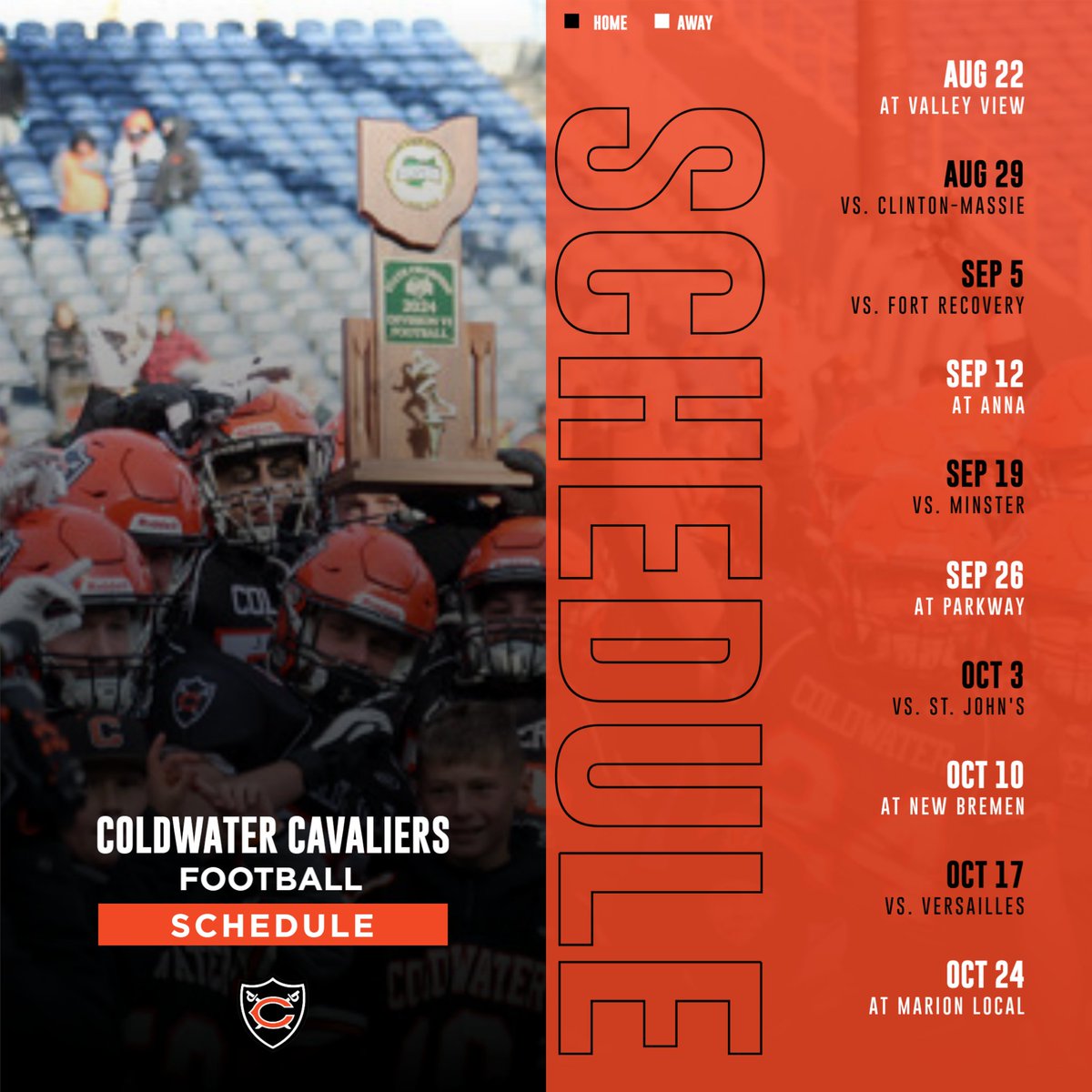 MACScores's tweet image. 🏈 Day 2 of our MAC Countdown to Kickoff!
Up now: the Coldwater Cavaliers - fresh off winning the Division VI state championship last season
📅 Aug 22: at Valley View
#MACFootball #ColdwaterCavaliers #CountdownToKickoff