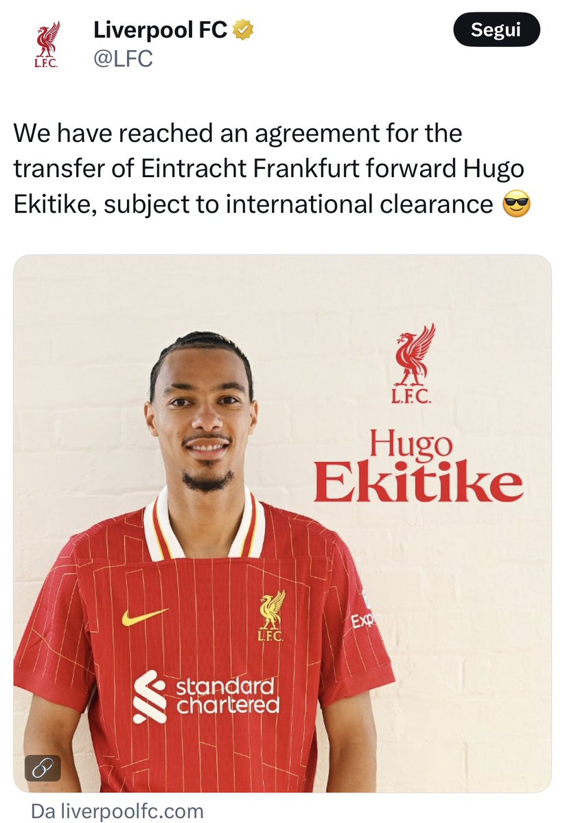 NicoSchira's tweet image. Now it’s official! Hugo #Ekitikè to #Liverpool from #EintrachtFrankfurt for €94M (bonuses included). Contract until 2031. No surprise here and confirmed since the last July 9! #transfers #LFC