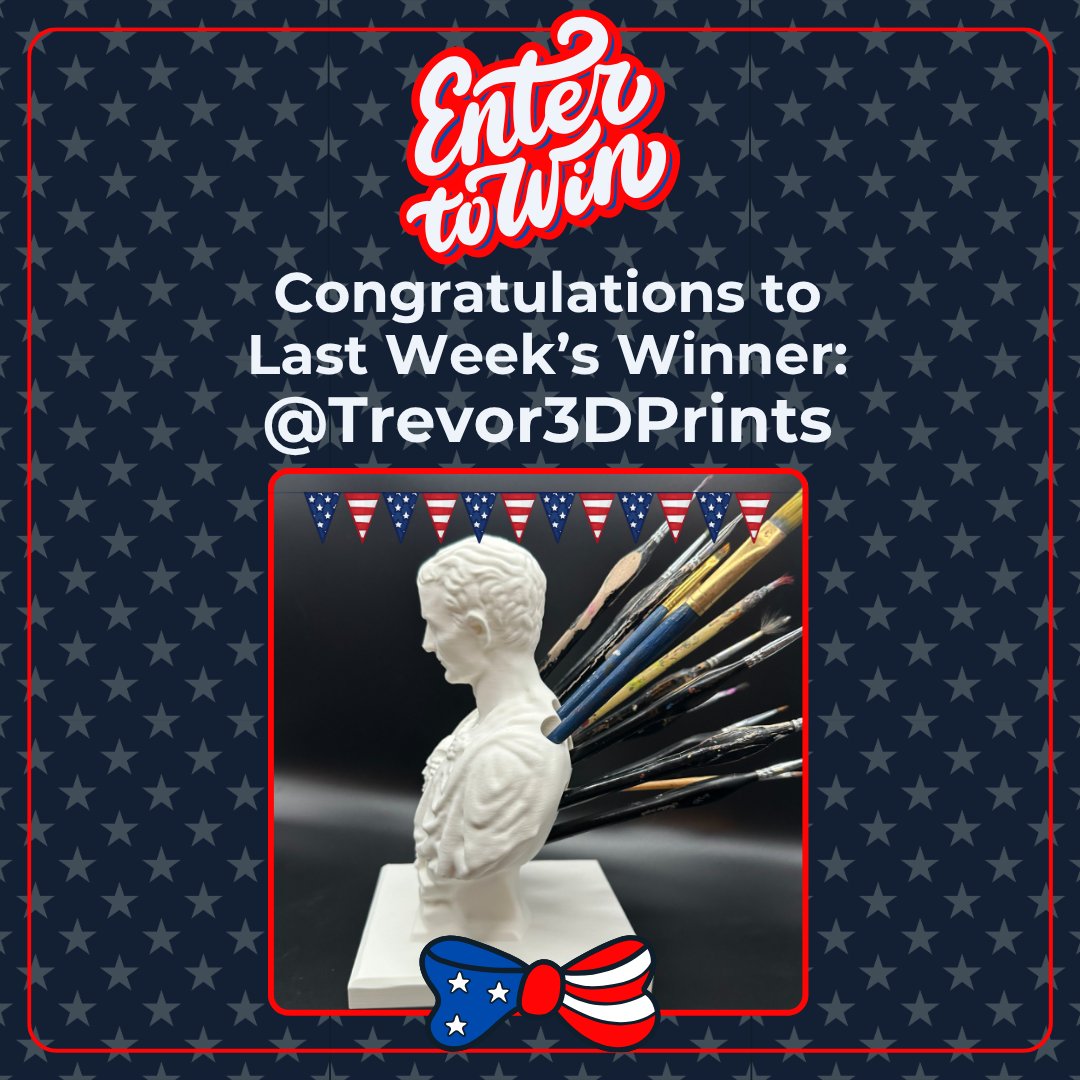 MatterHackers's tweet image. Wishing you a Happy July from #MatterHackers! Join our weekly contest every Wednesday in June. Tag @matterhackers and use #MHPrintandWinWeekly for a chance to #win a $100 gift card!
Last Week’s Winner: @Trevor3DPrints
Start making here: matterhackers.com/r/6uRhI0