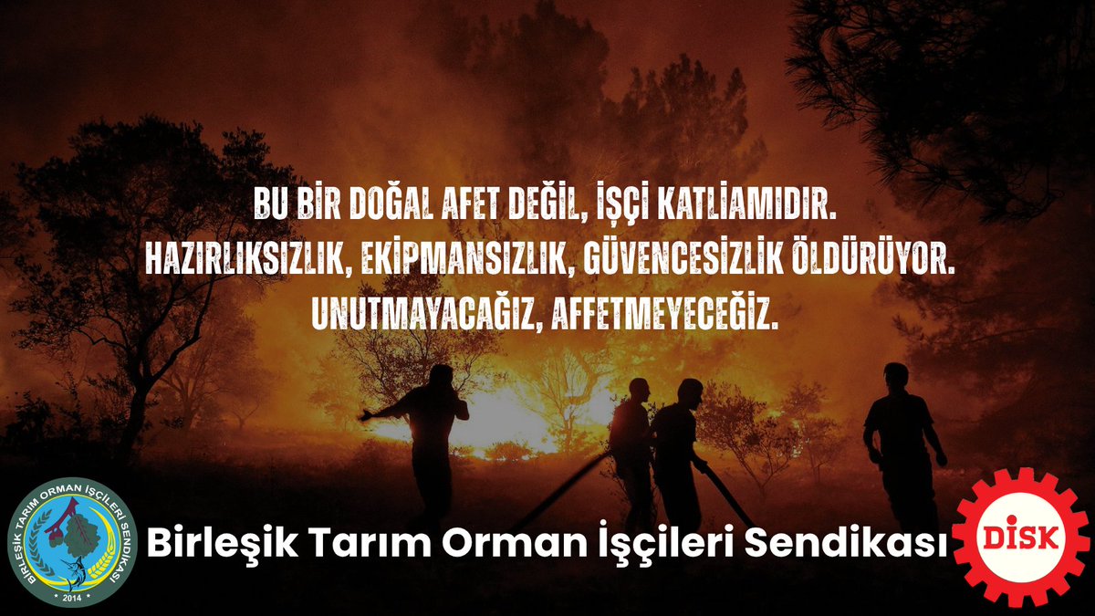 btosen2014's tweet image. YANGININ ORTASINDA 10 CANI YİTİRDİK: BU BİR KATLİAMDIR!
Eskişehir’in Seyitgazi ilçesinde çıkan orman yangınına müdahale eden ekiplerden 5 orman emekçisi ve 5 AKUT gönüllüsü, alevlerin arasında kalarak hayatını kaybetti.
Aynı yangında 14 kişi de yaralandı.
Orman yangınları her yıl…