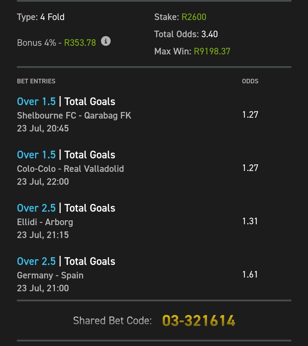 MASTER GIFT (@mastergift1) on Twitter photo 😜Win this⚽ 9K🍏💰🔥
⚽Bet Slip Code : 321614
Get R50 Sign Up Bonus + 25 Bonus Spins when u use my promo code👉GIFT50 😝No Deposit Required
🔥Register Easybet 💛 click here👇
ebpartners.click/o/dUrEqT
Promo Code : GIFT50
18 + T&CS Apply <a href="/Easybet_SA/">Easybet South Africa</a> 😜Win this⚽ 9K🍏💰🔥
⚽Bet Slip Code : 321614
Get R50 Sign Up Bonus + 25 Bonus Spins when u use my promo code👉GIFT50 😝No Deposit Required
🔥Register Easybet 💛 click here👇
ebpartners.click/o/dUrEqT
Promo Code : GIFT50
18 + T&CS Apply <a href="/Easybet_SA/">Easybet South Africa</a>