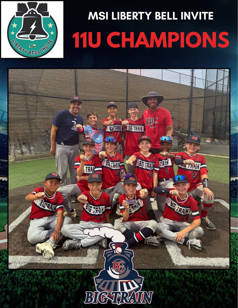 Shoutout to 11u Big Train who closed out the season with four straight tournaments wins.