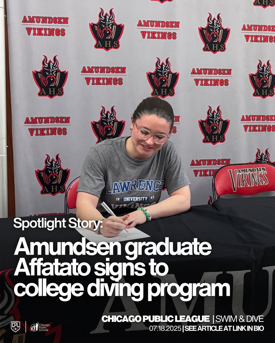 CPLAthletics's tweet image. 📣Spotlight Story: @Amundsen_HS graduate Vivianne Affatato made the switch from swimming to diving her senior year and earned herself a spot on a collegiate diving roster! 

We are so #CPLProud of her and all that she will do.

Read more about Vivianne: cpsathletics.com/amundsen-gradu…