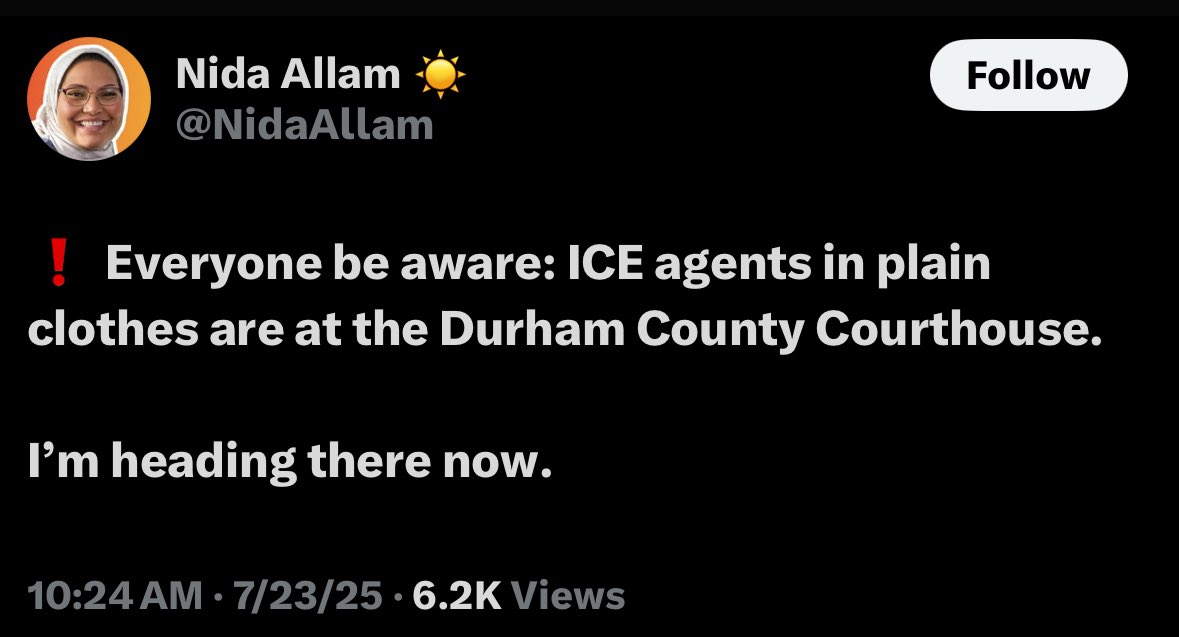 fenner_parker's tweet image. Just so everyone is aware, it is illegal for an elected official to disclose the whereabouts of law enforcement agents with the intent to prevent criminals from being arrested. This incident occurred in North Carolina. She should be brought in for questioning.