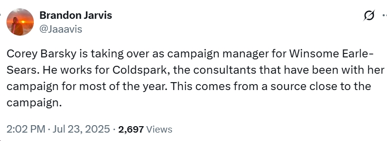 bluevirginia's tweet image. Looks like Winsome Earle-Sears' new campaign manager (per @Jaaavis) for governor of the Commonwealth of Virginia lives in...the Commonwealth of Pennsylvania, LOL bluevirginia.us/2025/07/brutal…