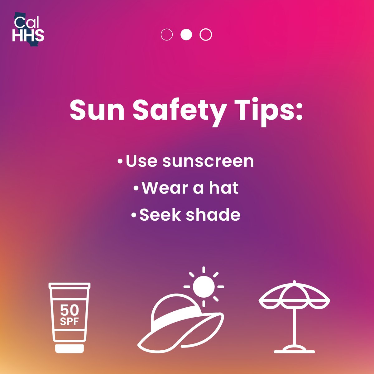 Cal_HHS's tweet image. During the summer, protection from UV rays is especially important. People of all skin tones can take simple steps to reduce the risk of sun damage & skin cancer. 😎