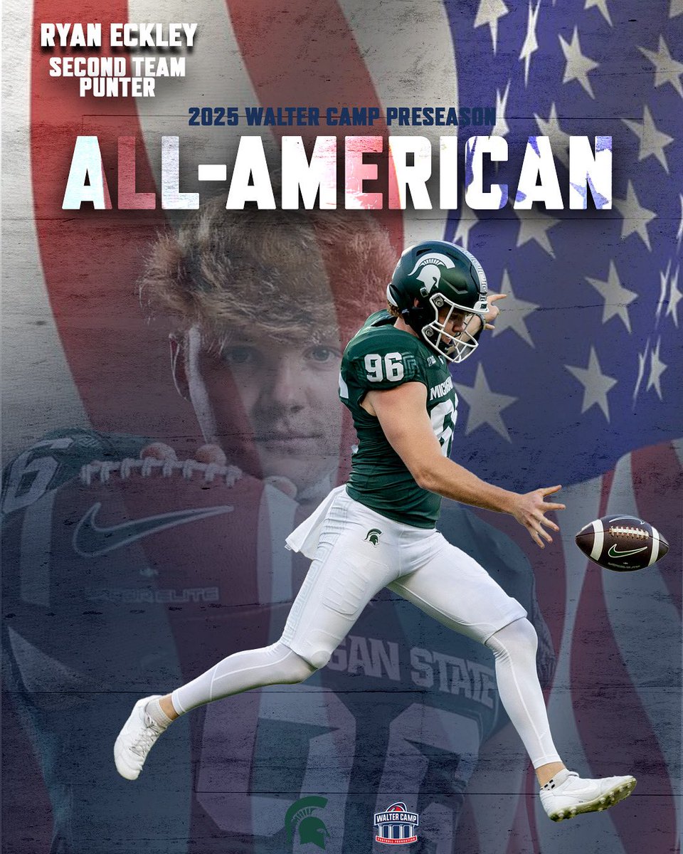 WalterCampFF's tweet image. In case you missed it - the nation's oldest All-America team has selected its 2025 Preseason All-Americans.
Did you know: Michigan State's first Walter Camp All-American was guard Ed Bagdon, who was honored in 1949.