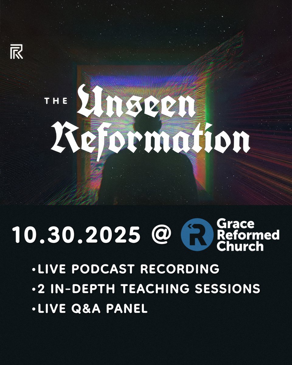 reformedfringe's tweet image. Join us at Grace Reformed Church in Spring Hill, TN, for an exciting fringe-packed ONE day event!

📆 October 30, 2025 :: 10:00 AM – 4:30 PM CDT

🎙️ LIVE Podcast Recording
📣 2 Teaching Sessions
❓ Q&amp;amp;A Panel

RSVP today at: reformedfringe.com/event-details/…