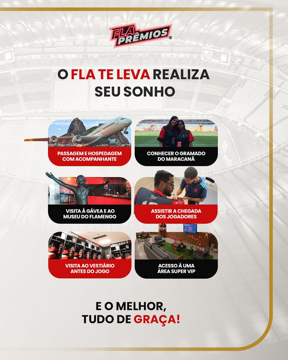 Flamengo's tweet image. Check-in aberto no Fla-Prêmios!
Acesse e concorra a uma viagem especial no RJ: flapremios.com.br
#ad
