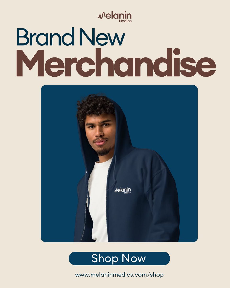 🚨Melanin Medics MERCH IS HERE!
 We’re thrilled to announce that official Melanin Medics merchandise is now available!

From stylish jumpers to sleek notebooks, explore our exclusive range!
