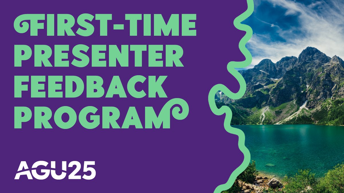 theAGU's tweet image. 💡Get feedback on your research presentation! Go into #AGU25 feeling more confident and prepared by signing up for AGU’s First-Time Presenter Feedback Program.
👉 Space is limited. Learn more and sign up before 12 August: lite.spr.ly/6006JqHg