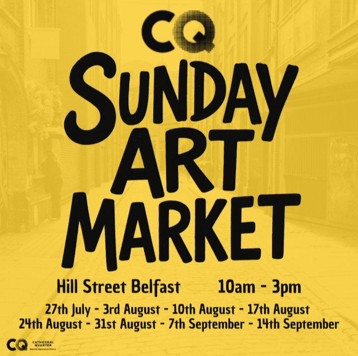 ShorelineStudi3's tweet image. This Sunday July 27th at the @CQBelfast the Sunday Art Market
#Belfast #NorthernIreland