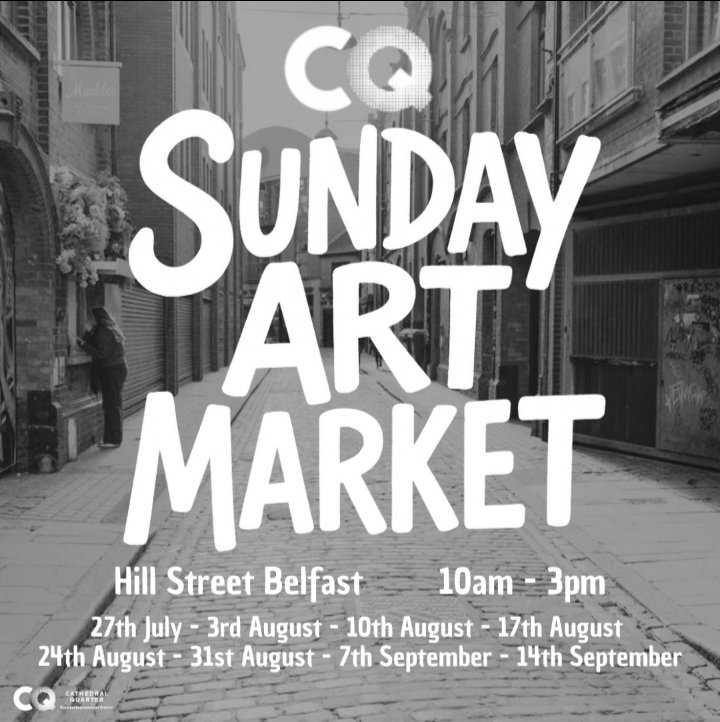 ShorelineStudi3's tweet image. This Sunday July 27th at the @CQBelfast the Sunday Art Market
#Belfast #NorthernIreland