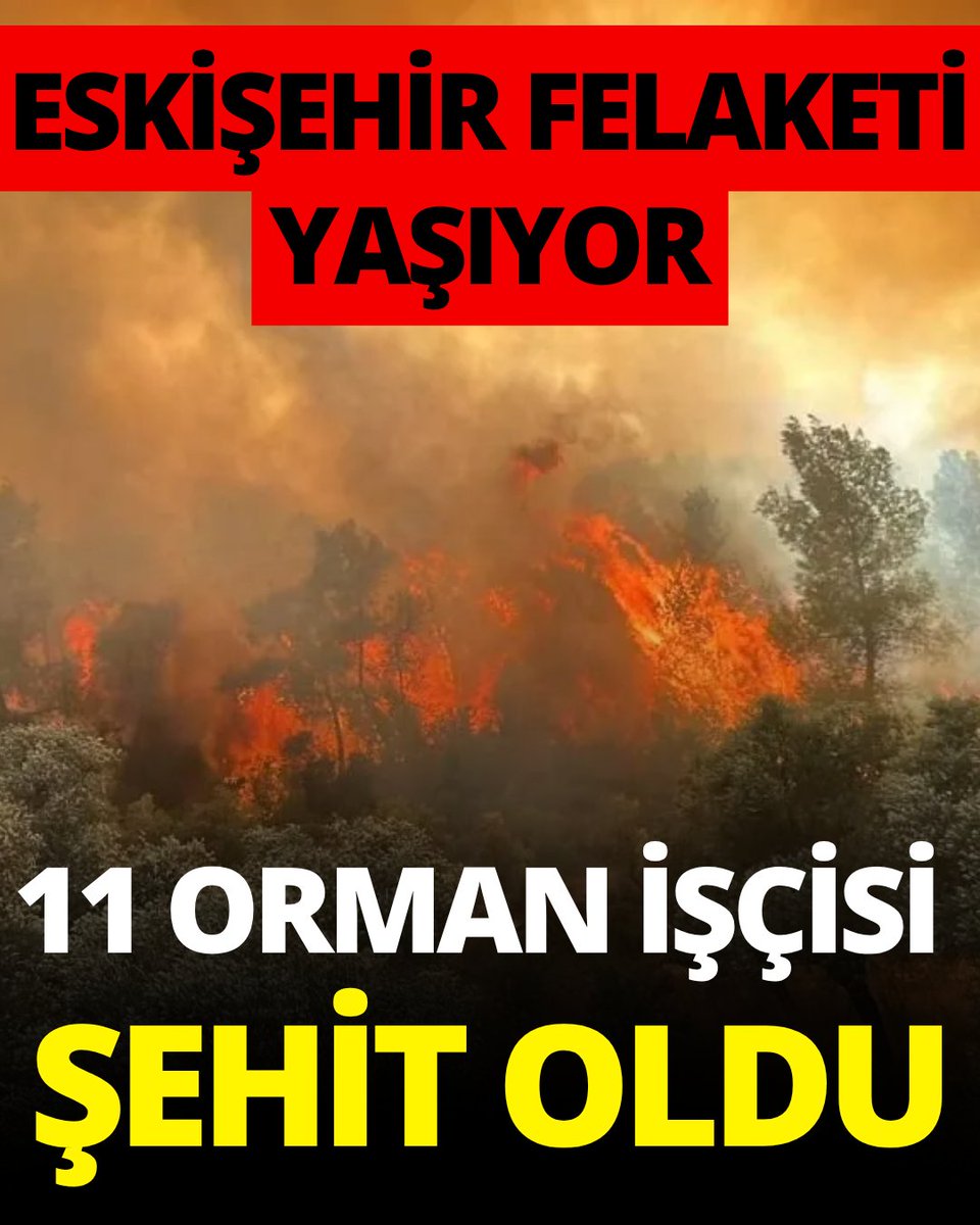 Eskişehir'de çıkan orman yangınını söndürme çalışmaları sırasında alevlerin arasında kalan 11 orman işçisi Şehit oldu. 

Vefat edenlere Allah'tan rahmet ailelerine sabırlar diliyorum.

#Eskisehir  #ormanyangını