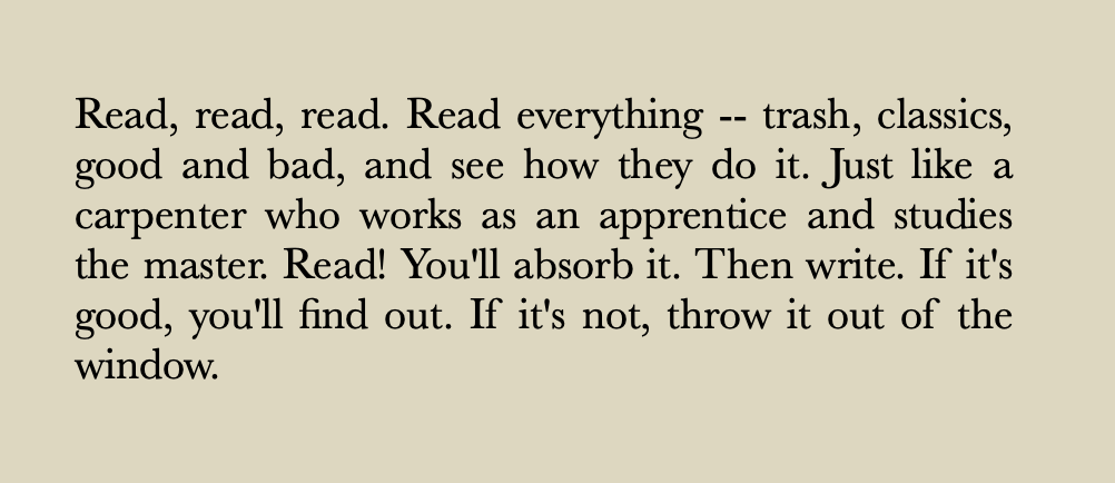 markragland's tweet image. William Faulkner on reading (and writing)