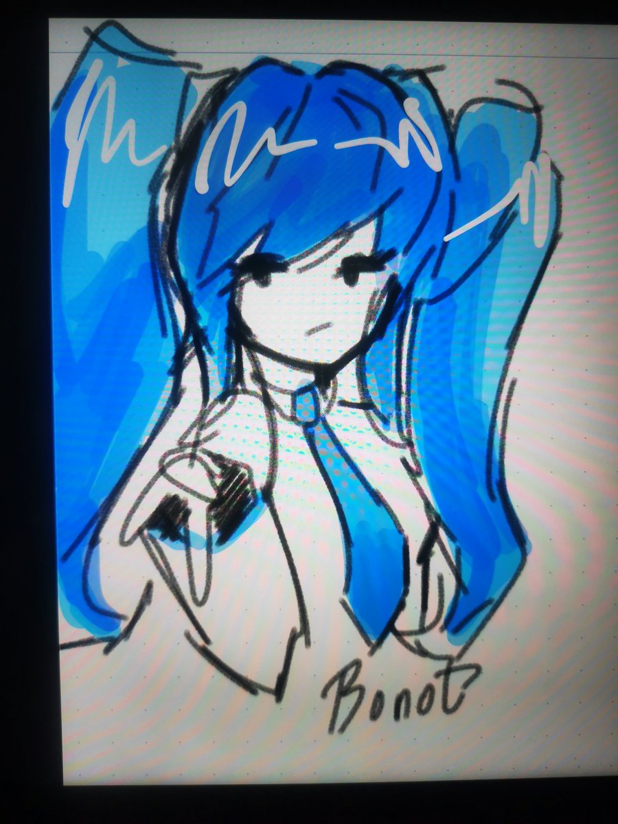 B0not_'s tweet image. Miku doodle on my cousin's Ipad using a home crafted pen bcs she forgot to bring the apple pencil
(WHYYY I COULD'VE HAD A CHANCE TO TRY IT)