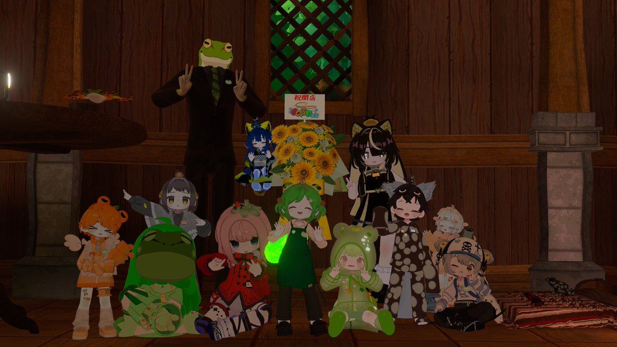 開催を記念して、まめふれ喫茶様にお祝いしていただきました✨
🐸「ありがとうございます！！」