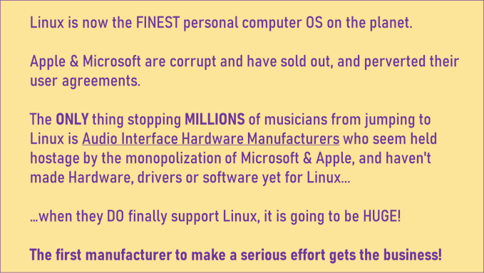 lastdaysguitar's tweet image. HEY!: MANY musicians are leaving Windows OS in October...
@WeAreFocusrite
@solidstatelogic
@AMSNeveLtd
@UAudio
@PreSonus
@AudientWorld
@ProTools
@AntelopeAudio
@ikmultimedia
@ArturiaOfficial
@RME_Americas
@BlackLionAudio
...and guess WHERE they (we) a going?