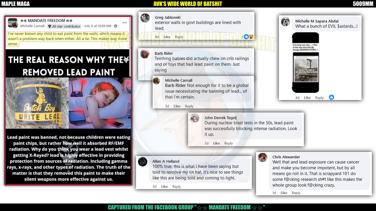 VaxxersAnti's tweet image. Maple MAGA licking lead paint to own the libs
#MapleMAGA