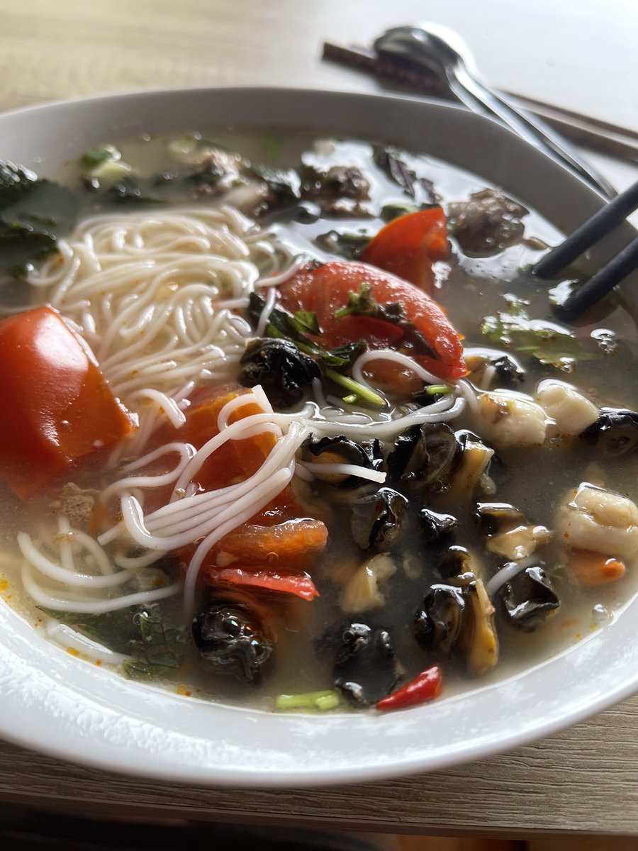cherubyte5's tweet image. Forgot to send in every day greeting 🤍🫧
Today I’m on my internship and designing my own game in the process. Have this bowl of snail noodles I made 🤍🫧