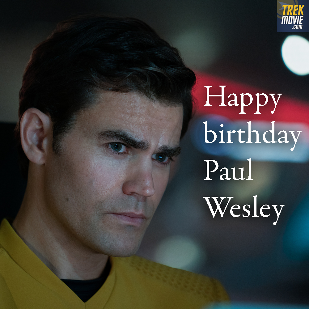 TrekMovie's tweet image. Happy birthday to Paul Wesley, who's been playing a lot of different versions of James T. Kirk on #StarTrekStrangeNewWorlds. He says Kirk will be "blossoming" this season as he evolves into the captain he'll become.