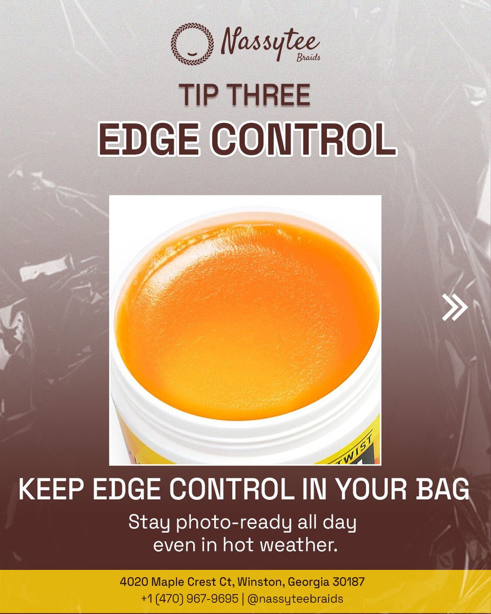 nassyteeaf26467's tweet image. Booked the flight? ✈️
Don’t forget your braid care kit, Queen 👑

✔️ Satin bonnet
✔️ Compact mist spray
✔️ Edge control (non-negotiable)

No matter where you go, your crown stays intact.
#nassyteebraids #braidtips #vacationready #blackgirltwitter