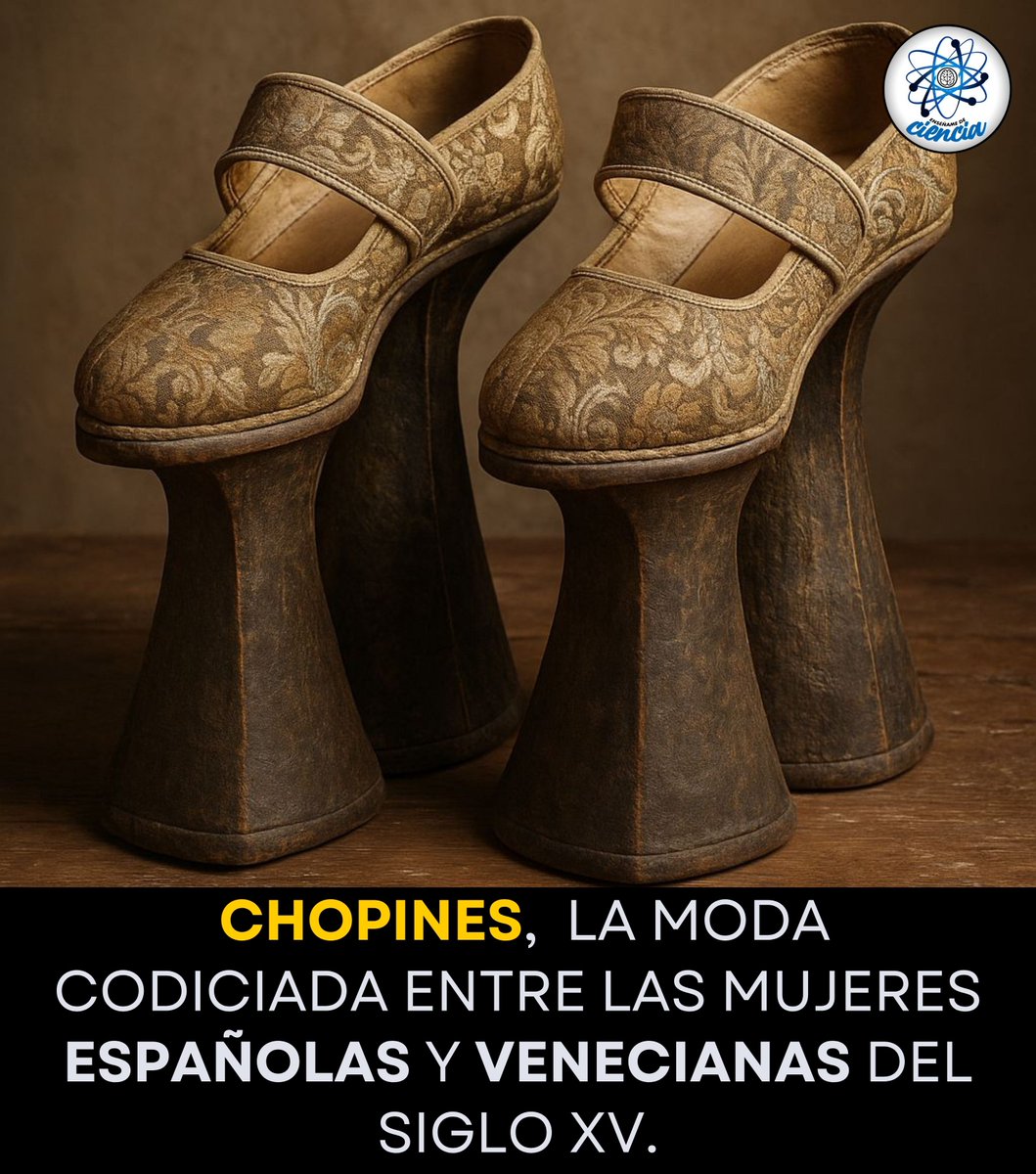 EnsedeCiencia's tweet image. En el siglo XV, la moda también tenía sus “deportes extremos” 😆👠.
Los chopines, esos zapatos con plataformas altísimas, eran el sueño de las mujeres venecianas y españolas. Entre más altos, más estatus 💎✨… y más riesgo de terminar de rodillas en plena calle 😂🤷♀️.
En…