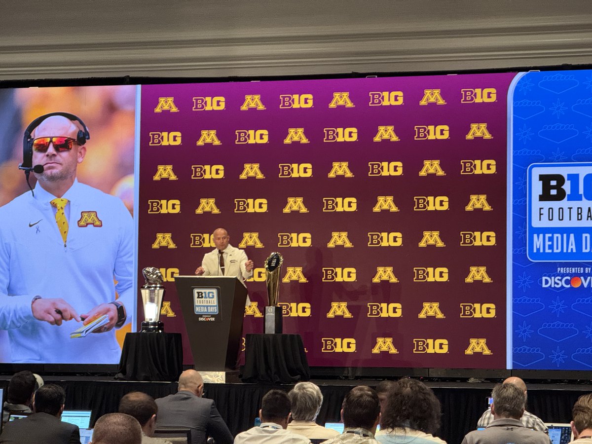 BriAmaranthus's tweet image. Minnesota coach P.J. Fleck just talked for 16 minutes straight, leaving time for only one question at his Big Ten Media Days press conference.
He is highly entertaining.
si.com/college/oregon