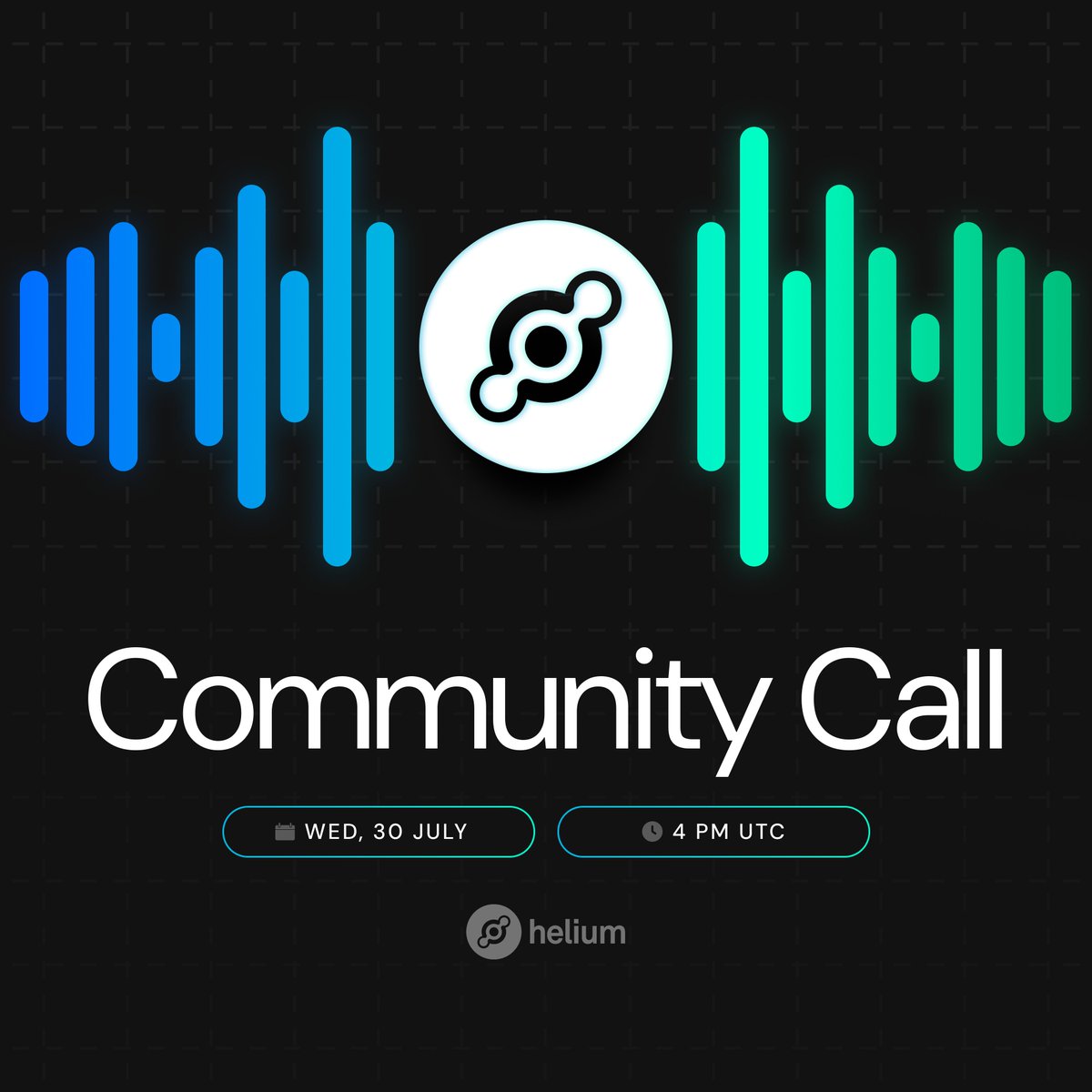 helium's tweet image. 🗓️ mark your calendars
helium community call
july 30 @ 4pm utc on discord
halving details. major milestones. upcoming events. live q&a with core teams.
don’t just hear about it later. be there!
discord.gg/helium