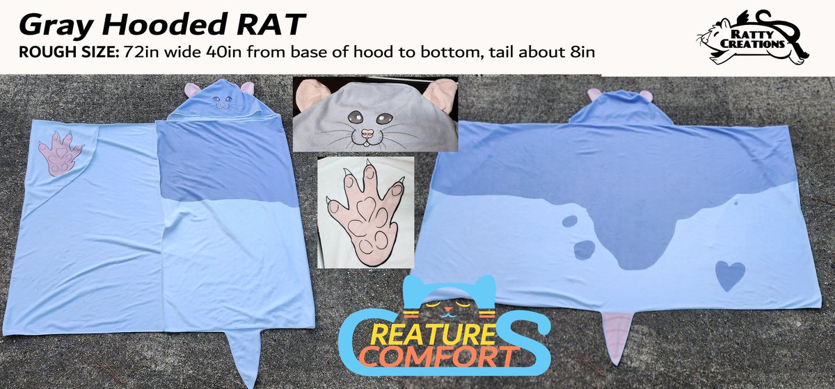 RattyCreations's tweet image. ADULT SIZED HOODED TOWELS!
I've always want to get those cute hooded towels but they only ever come in children sizes. So I decided to change that!
Creature Comforts are fun & cute animal themed ADULT sized hooded towels. Soft, super absorbent, & made to fit most.