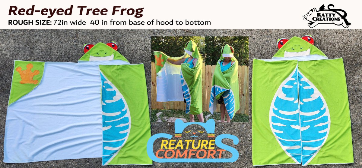 RattyCreations's tweet image. ADULT SIZED HOODED TOWELS!
I've always want to get those cute hooded towels but they only ever come in children sizes. So I decided to change that!
Creature Comforts are fun & cute animal themed ADULT sized hooded towels. Soft, super absorbent, & made to fit most.