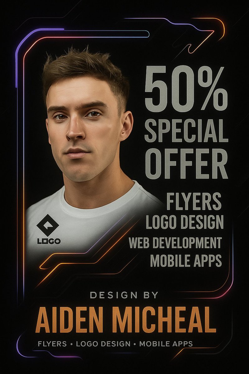 mraidenmichael's tweet photo. 📷 Transform Your Brand with Style!
📷 50% OFF on stunning Flyers, Logos, Websites &amp; Apps!
📷 Stand out. Get noticed. Designed by Aiden Micheal – where creativity meets impact!
📷 DM now to grab the offer!
#GraphicDesign #LogoDesign #WebDevelopment #MobileApps #CreativeDesign https://t.co/E8dTYsYaVh
