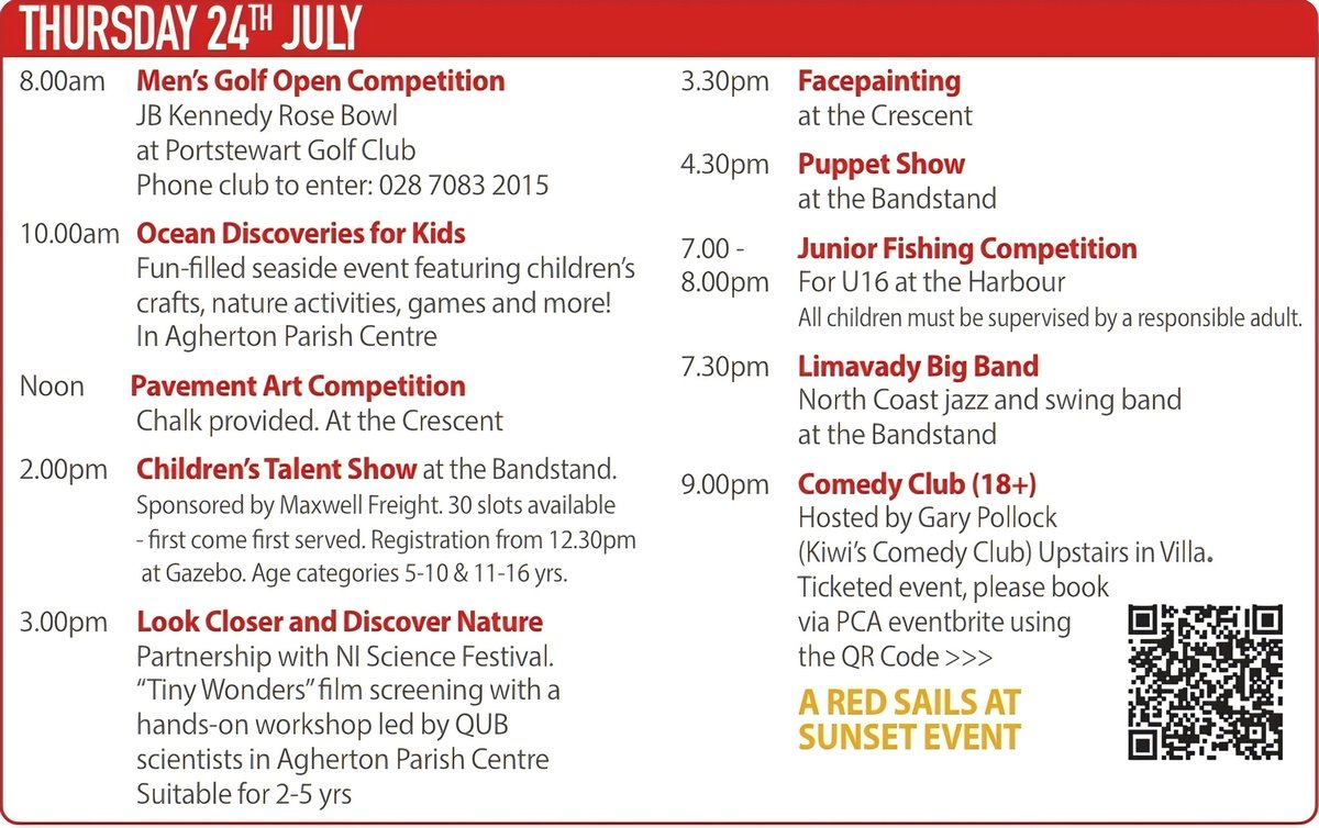 PortstewartProm's tweet image. Thursday at The Red Sails Festival, Portstewart
Art. Talent. Fishing. Laughs.