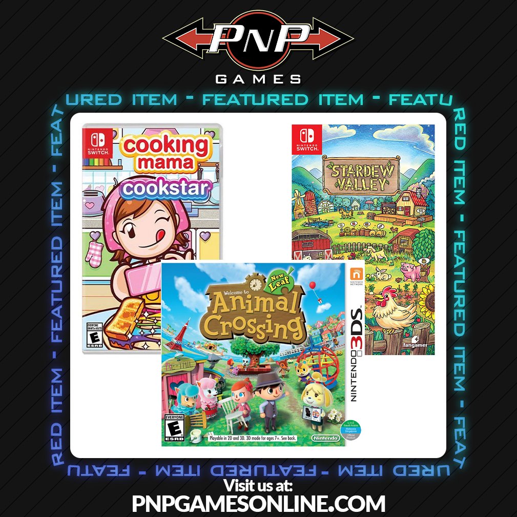 PNPGames's tweet image. Mama, I'm Coming Home - Titles for $39.99 CAD (~$29 USD) Each at PNP Games!
Stardew Valley SWITCH
pnpgamesonline.com/product/starde…
Cooking Mama Cookstar SWITCH
pnpgamesonline.com/product/cookin…
Animal Crossing New Leaf (UAE) 3DS
pnpgamesonline.com/product/animal…
Browse All #Sales at…
