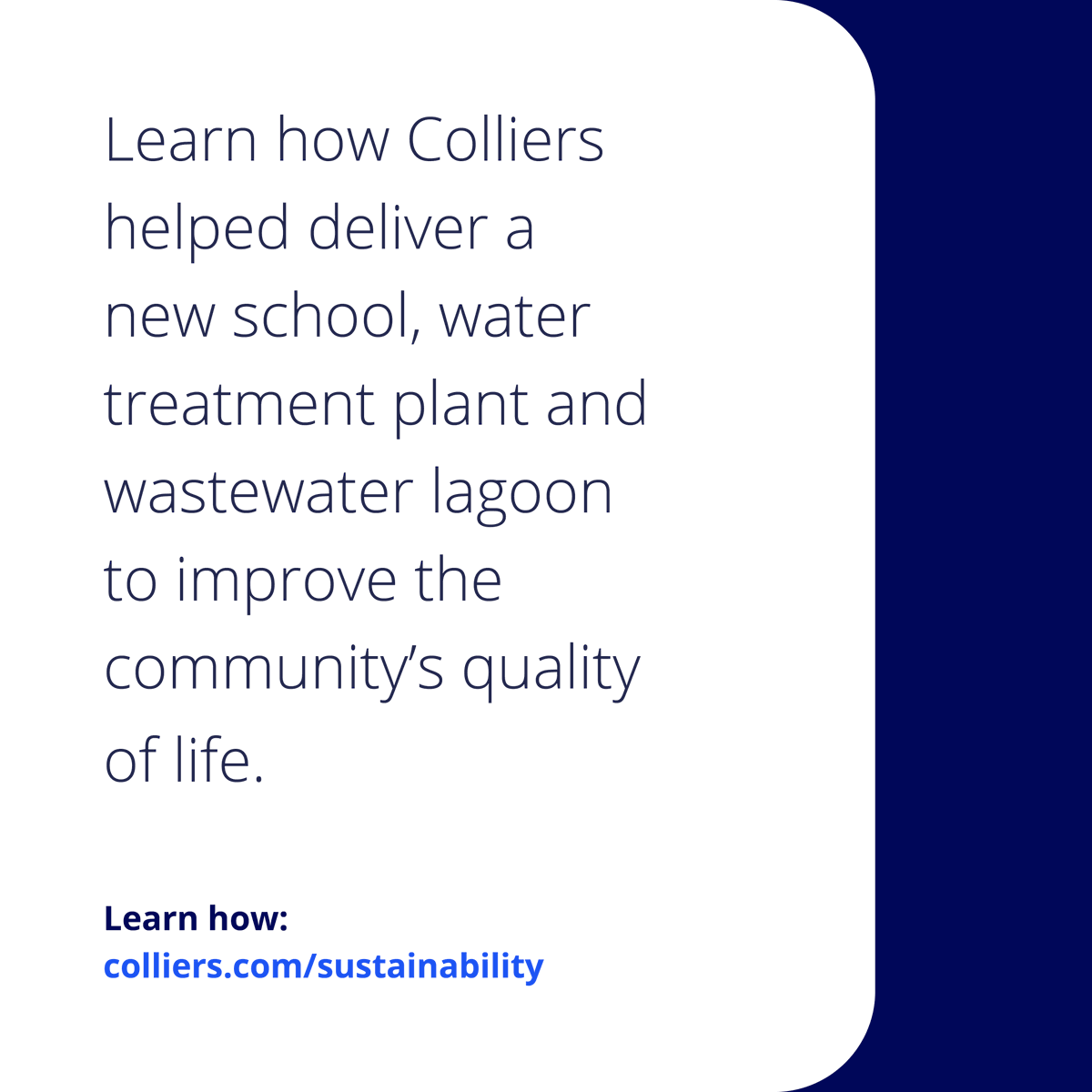 Colliers's tweet image. From boil-water advisory to clean, reliable water, Colliers Project Leaders is proud to support Wuskwi Sipihk First Nation in building a resilient future. 
See how we helped deliver a new water treatment plant, wastewater lagoon, and K–8 school: ow.ly/1Zh350WqPOI…